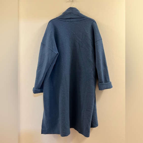 17. EILEEN FISHER High Collar Wool Coat - Picture 7 of 16